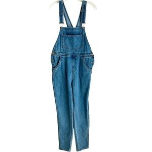 We Wore What Blue Denim 100% Cotton Overalls Size Large